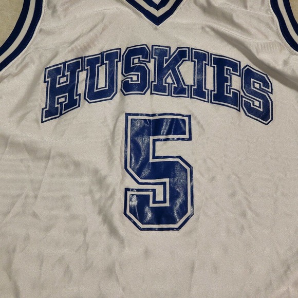 Vintage 90s UConn Huskies Connecticut Basketball #5 Speedline Jersey Size XL - Picture 2 of 10